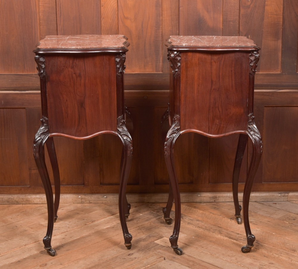 Pair of French Marble Top Bedside Cabinets/ Pot Cupboards View VII