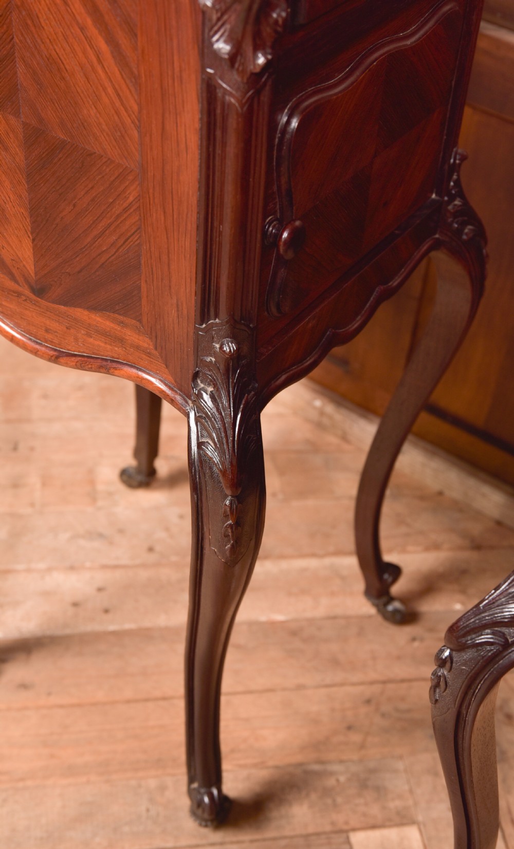 Pair of French Marble Top Bedside Cabinets/ Pot Cupboards View X