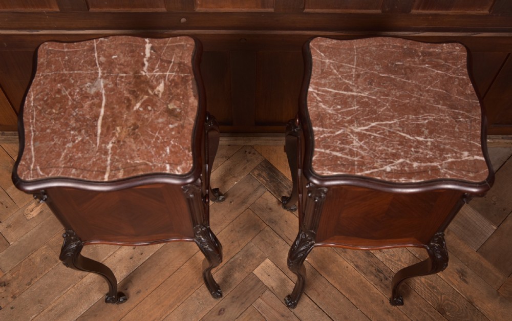 Pair of French Marble Top Bedside Cabinets/ Pot Cupboards View XI