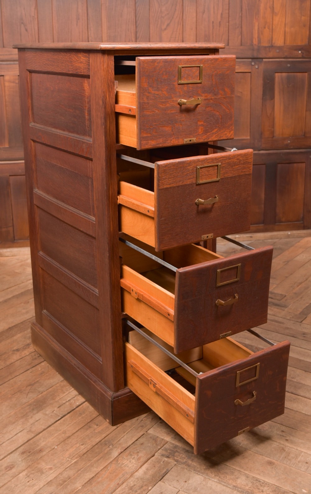 Library Bureau Oak Filing Cabinet View IV