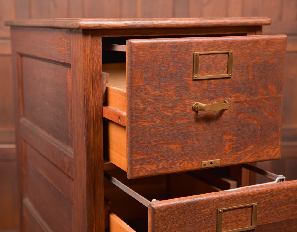 Library Bureau Oak Filing Cabinet View VI