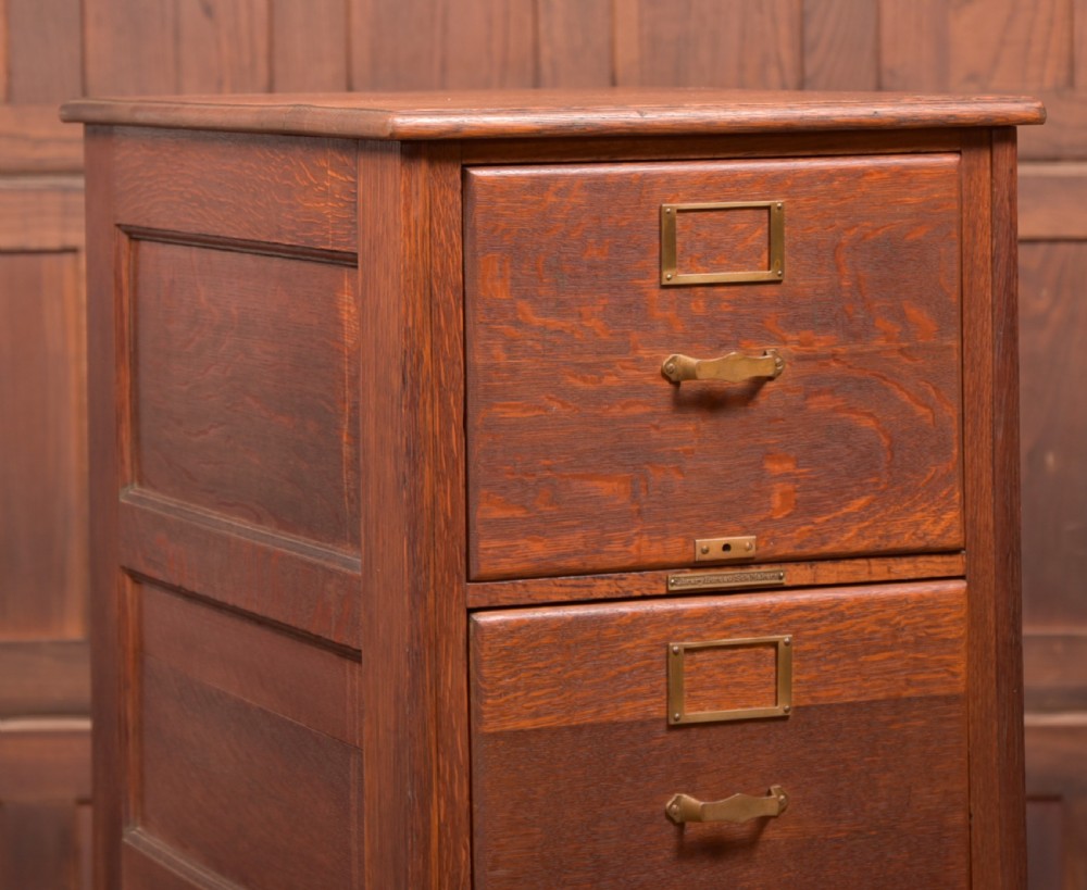 Library Bureau Oak Filing Cabinet View X