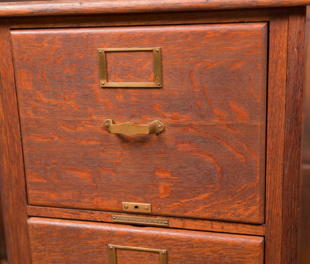 Library Bureau Oak Filing Cabinet View XII