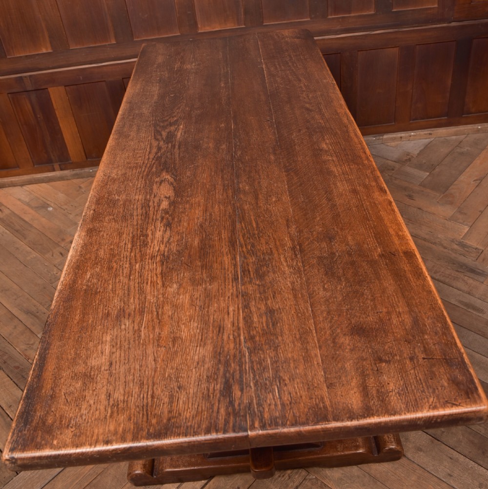 Edwardian Oak Refectory Table View IX