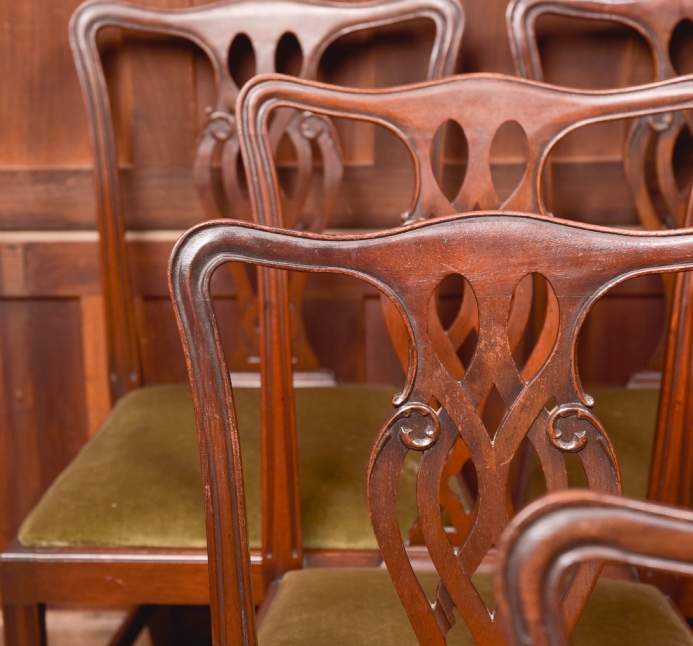 Set of 12 Edwardian Mahogany Dining Chairs View II