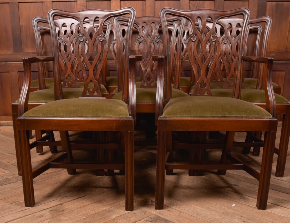 Set of 12 Edwardian Mahogany Dining Chairs View III