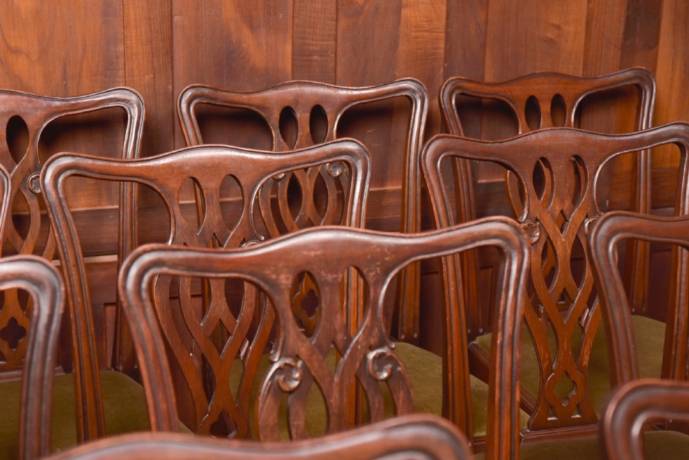Set of 12 Edwardian Mahogany Dining Chairs View XII