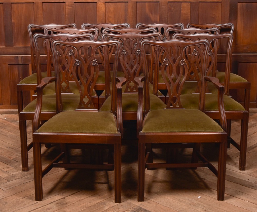 Set of 12 Edwardian Mahogany Dining Chairs View XV