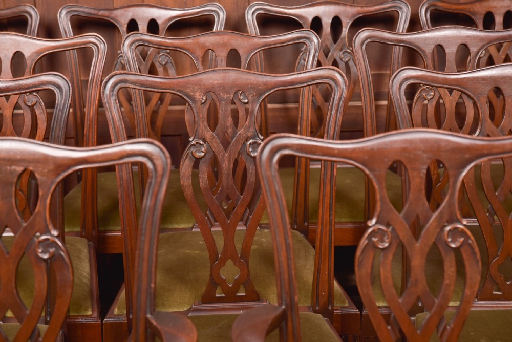 Set of 12 Edwardian Mahogany Dining Chairs View XVII