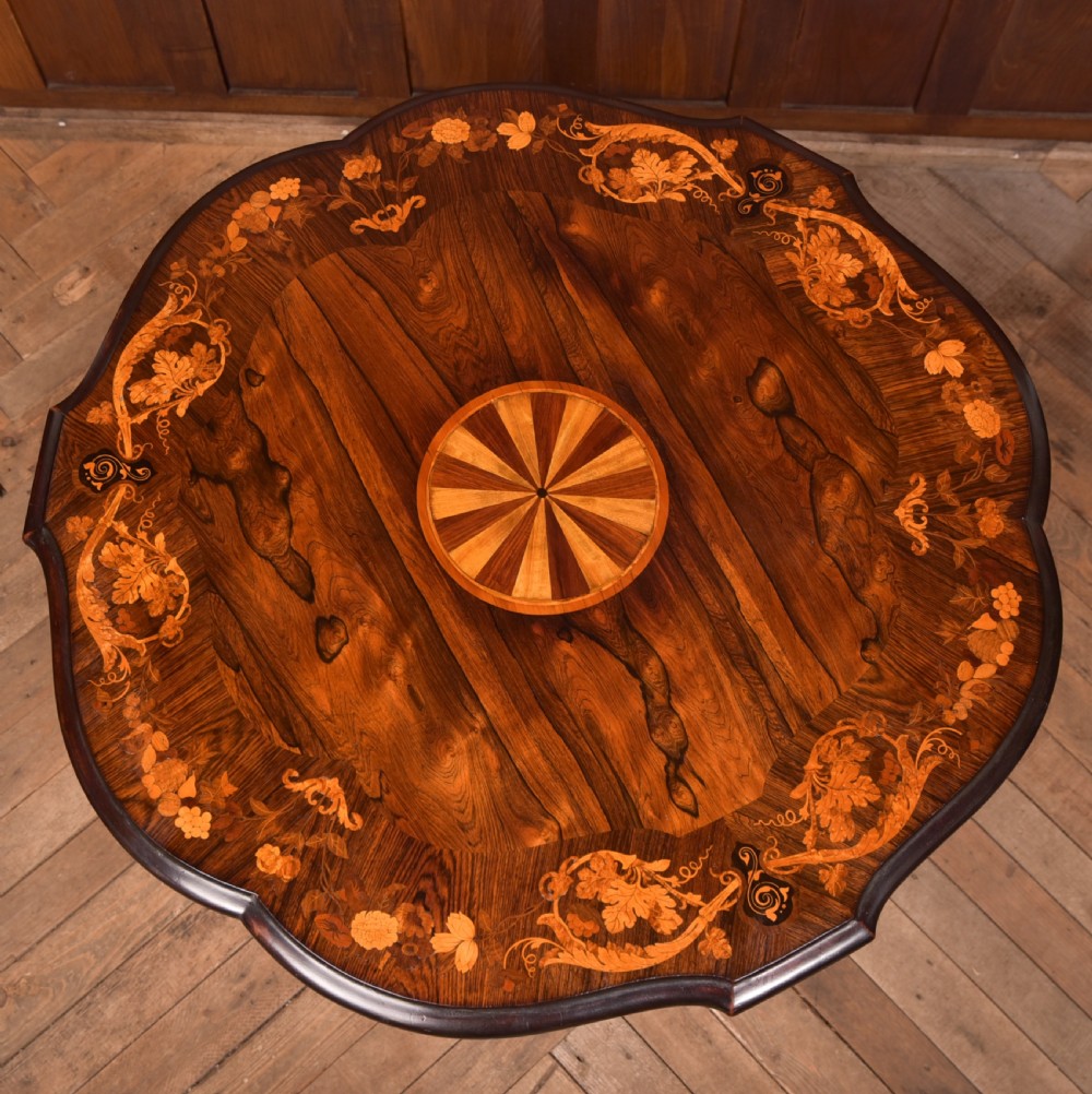 Victorian Marquetry Centre Table View III