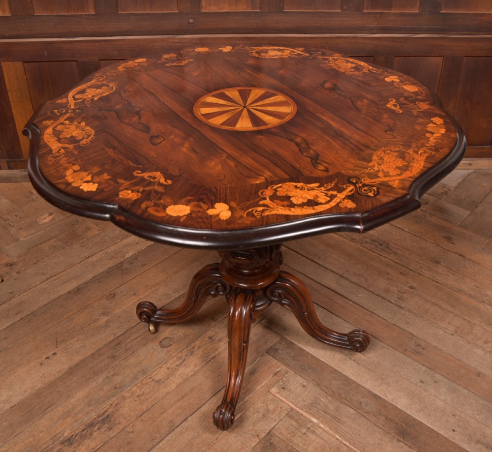 Victorian Marquetry Centre Table View IV
