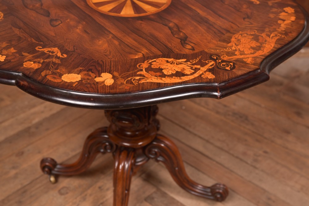 Victorian Marquetry Centre Table View V