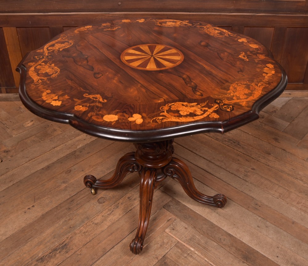 Victorian Marquetry Centre Table View VIII