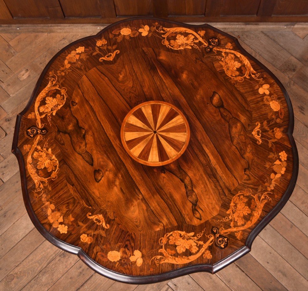 Victorian Marquetry Centre Table View IX
