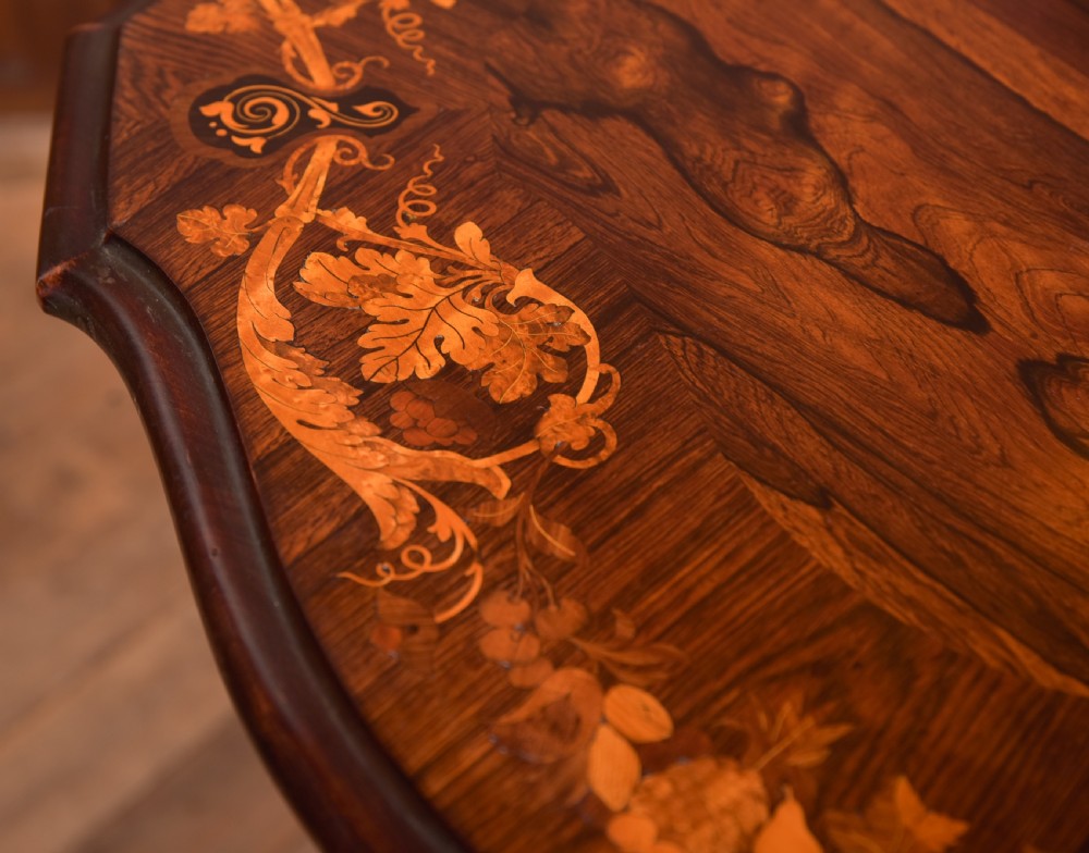 Victorian Marquetry Centre Table View X