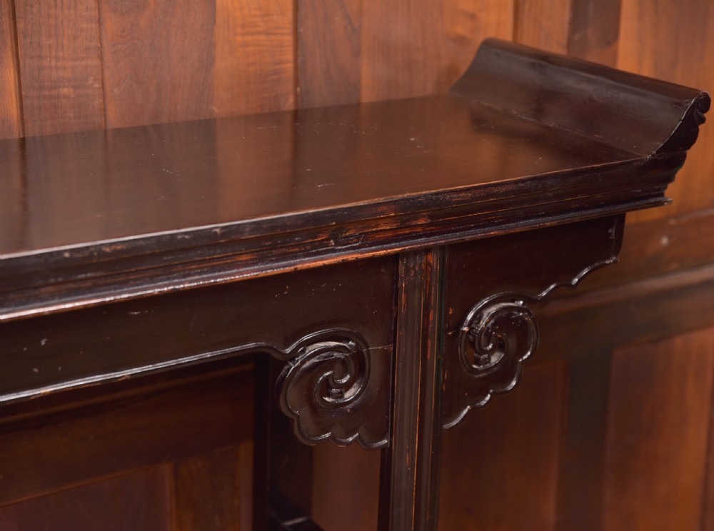 Black Lacquer Chinese Console Table View V