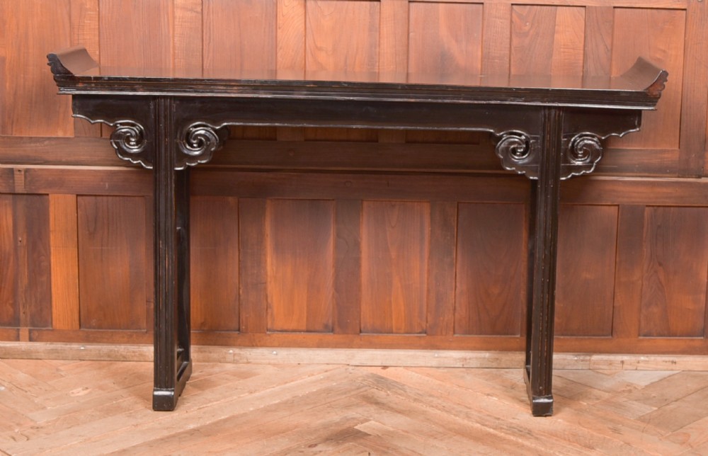 Black Lacquer Chinese Console Table View VIII