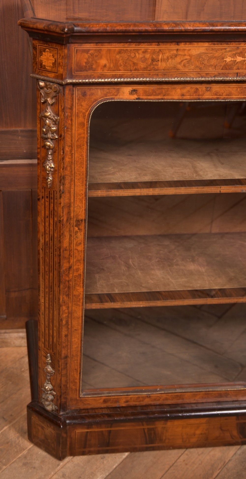 Victorian Walnut Bookcase / Display Cabinet View III