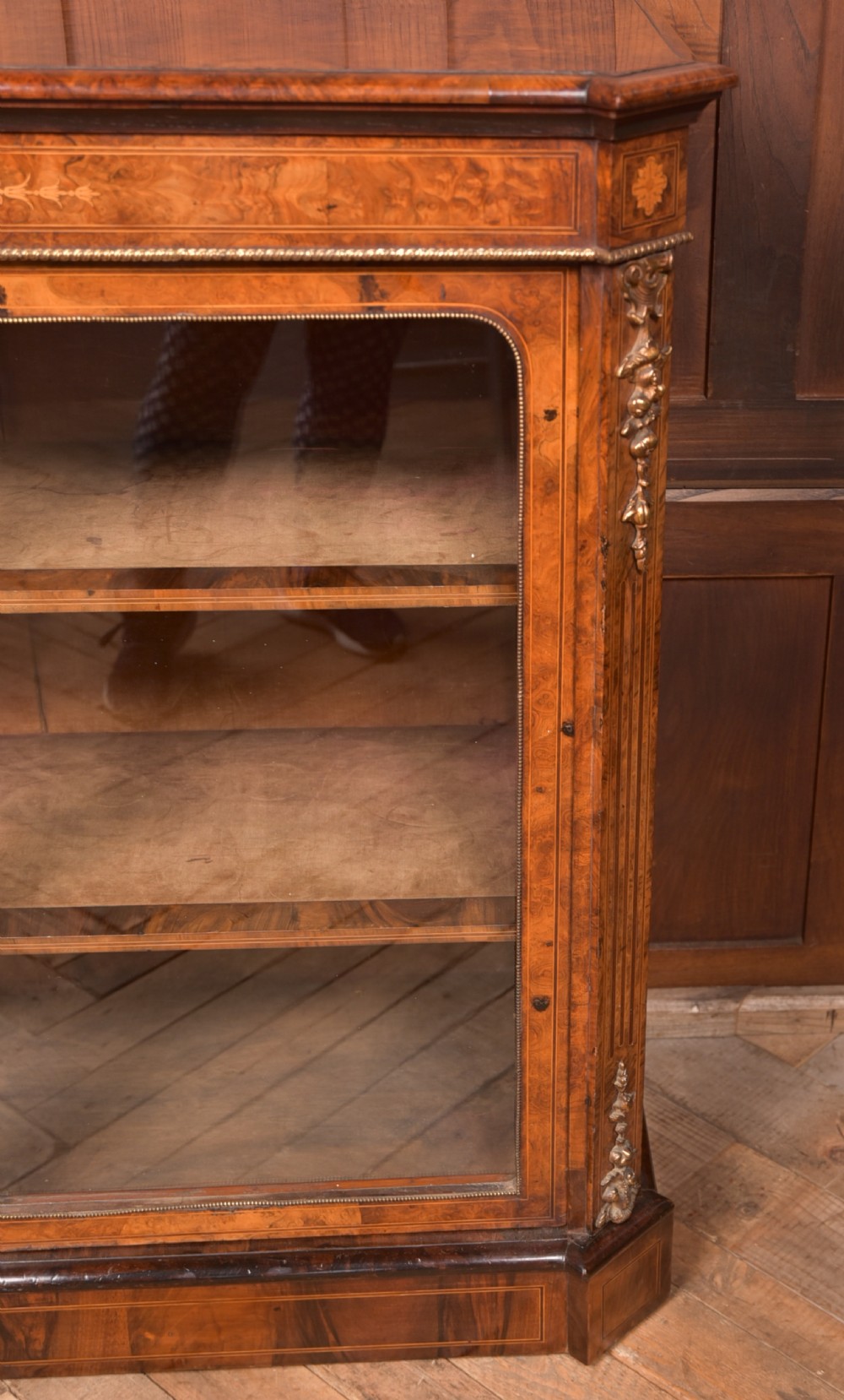 Victorian Walnut Bookcase / Display Cabinet View IV