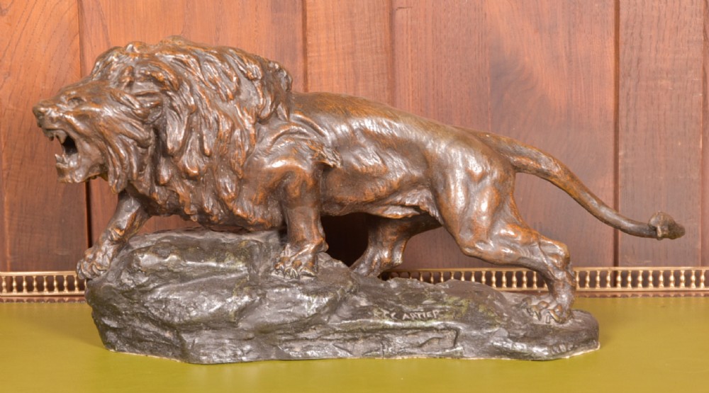 French spelter Lion, T Cartier