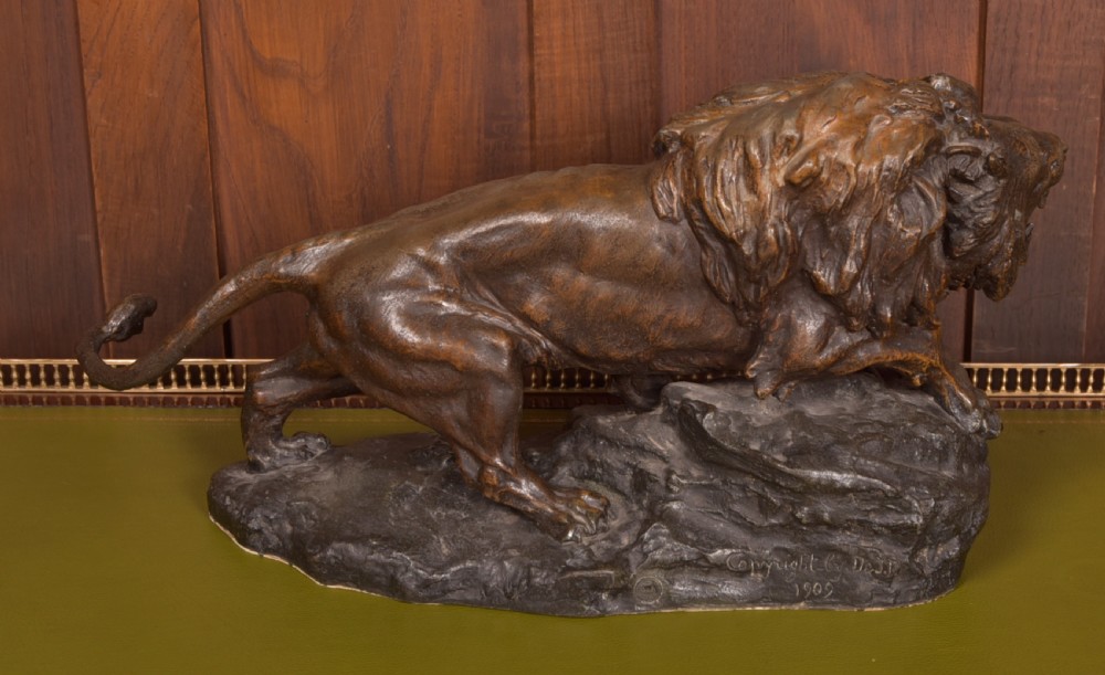 French spelter Lion, T Cartier View VII