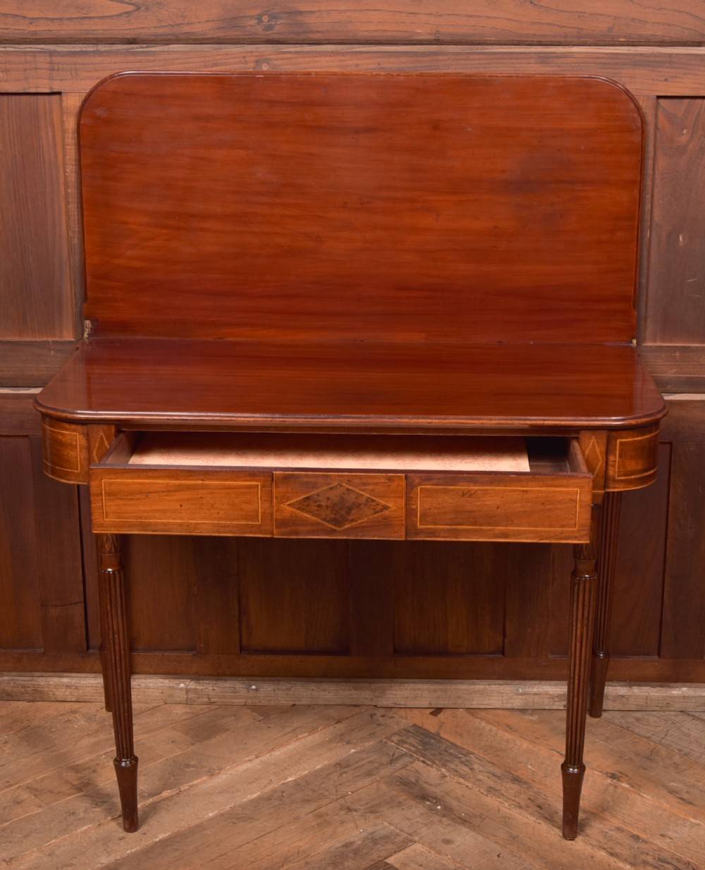 Regency Mahogany Fold Over Tea Table  View V
