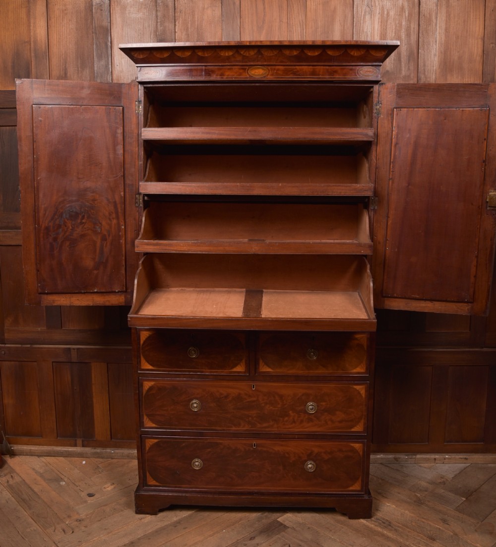 Georgian Mahogany Linen Press View IX