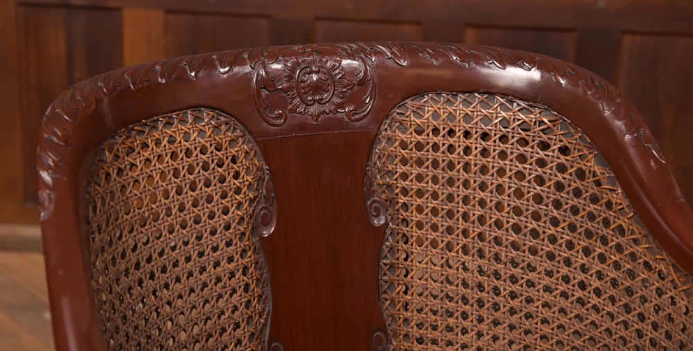 Victorian Mahogany Bergere Armchairs  View II