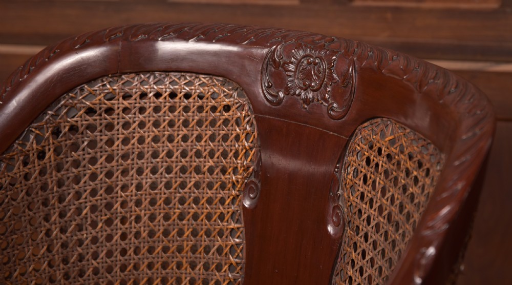 Victorian Mahogany Bergere Armchairs  View III