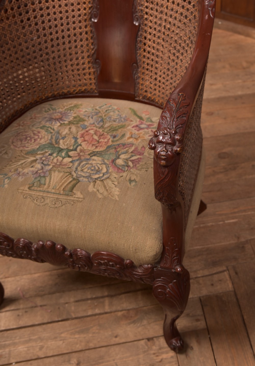 Victorian Mahogany Bergere Armchairs  View V