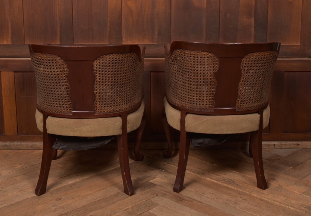 Victorian Mahogany Bergere Armchairs  View X