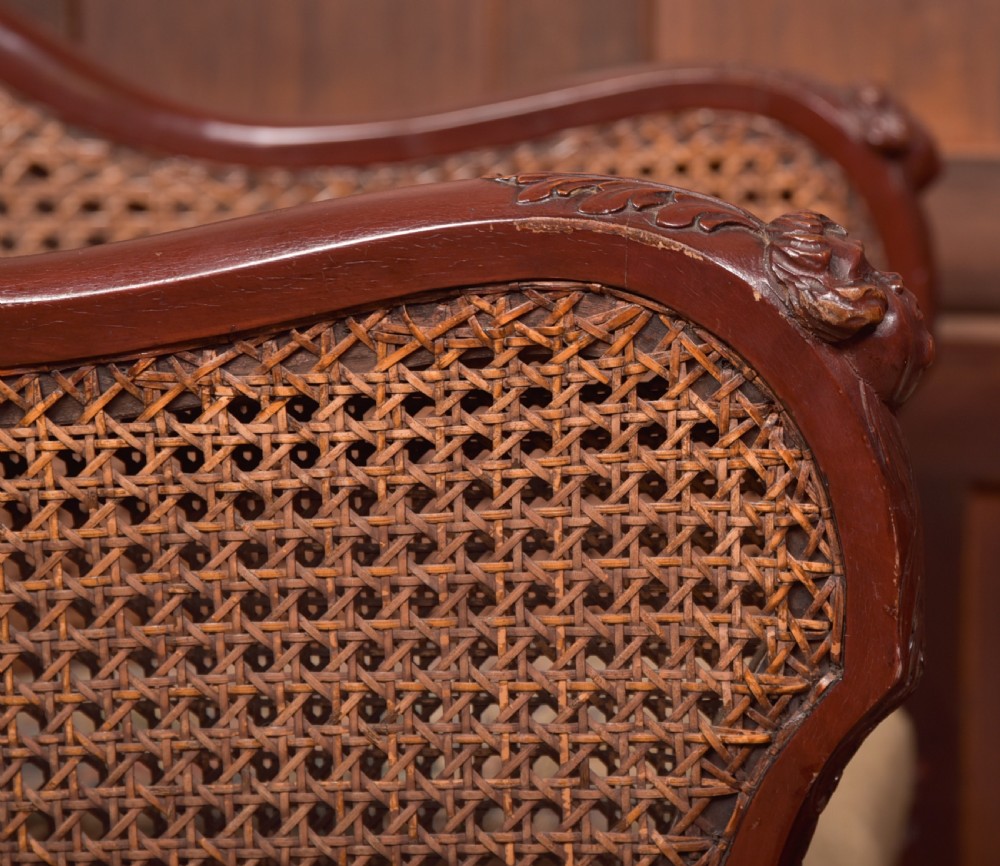 Victorian Mahogany Bergere Armchairs  View XIII