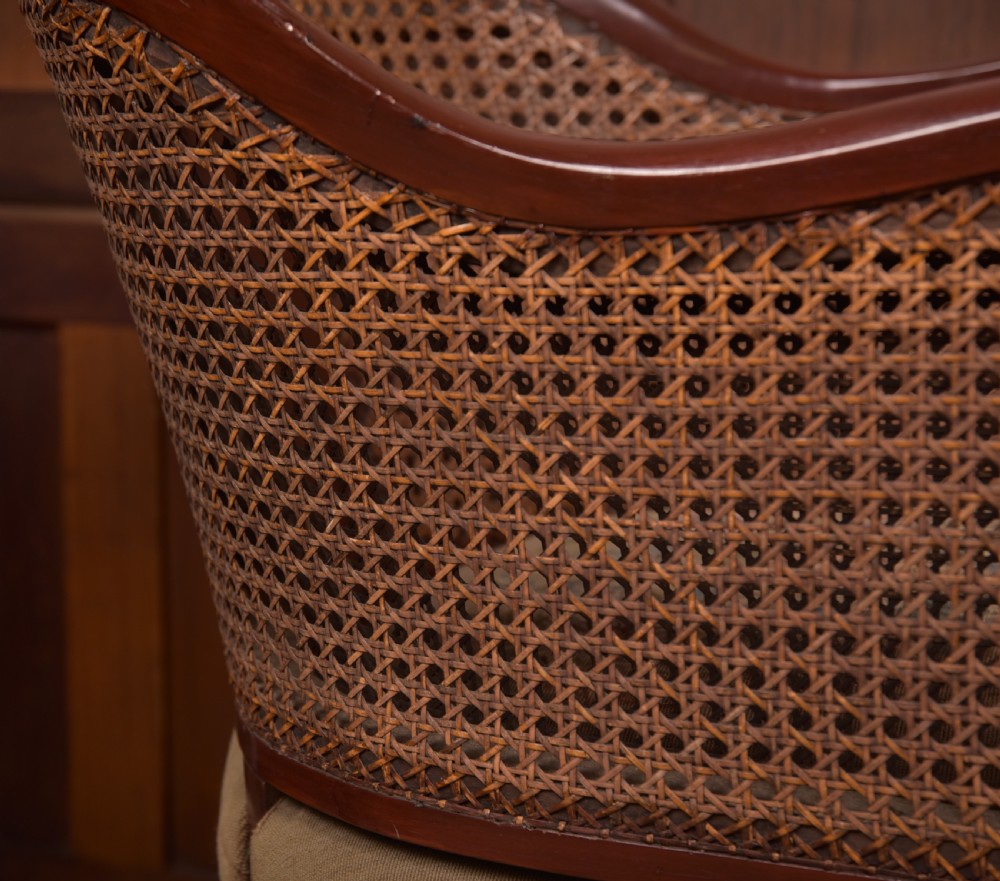 Victorian Mahogany Bergere Armchairs  View XIV
