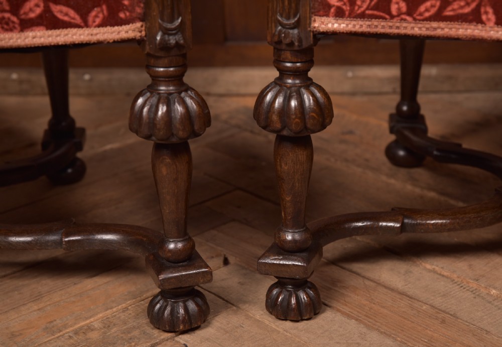 Pair of Victorian Oak Arm Chairs View XI