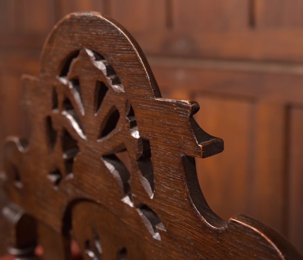 Pair of Victorian Oak Arm Chairs View XX