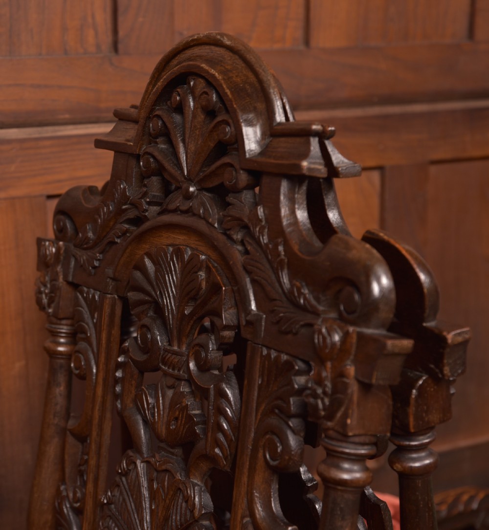 Pair of Victorian Oak Arm Chairs View XXIII
