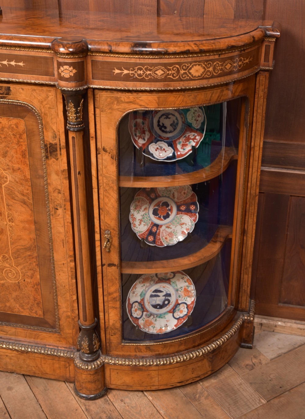 Victorian Walnut Credenza / Display Cabinet View VIII