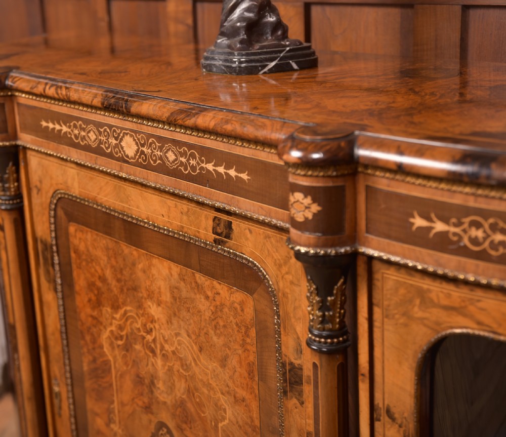 Victorian Walnut Credenza / Display Cabinet View IX