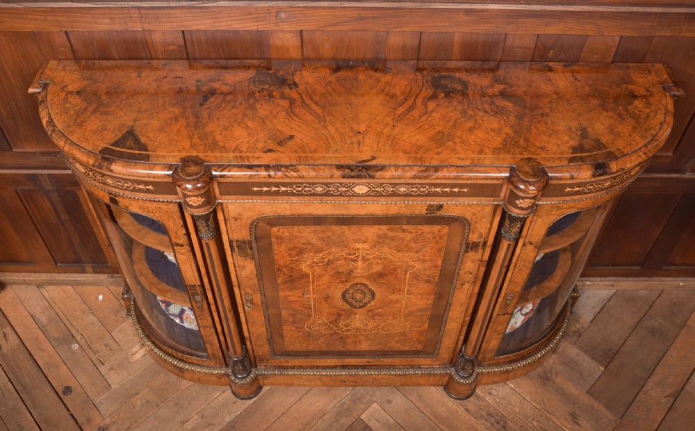 Victorian Walnut Credenza / Display Cabinet View XI