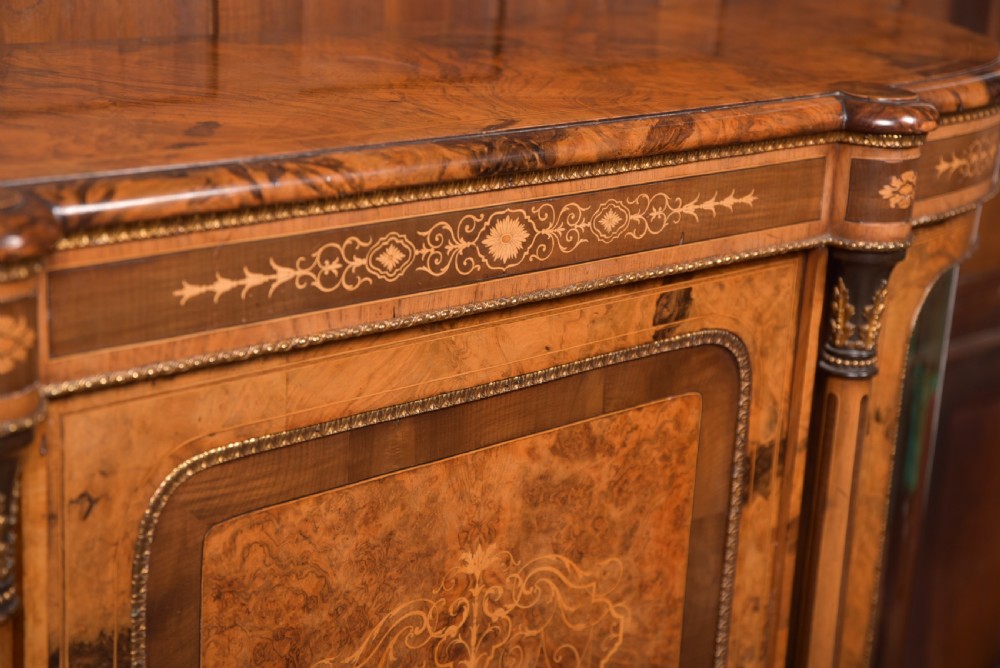 Victorian Walnut Credenza / Display Cabinet View XII