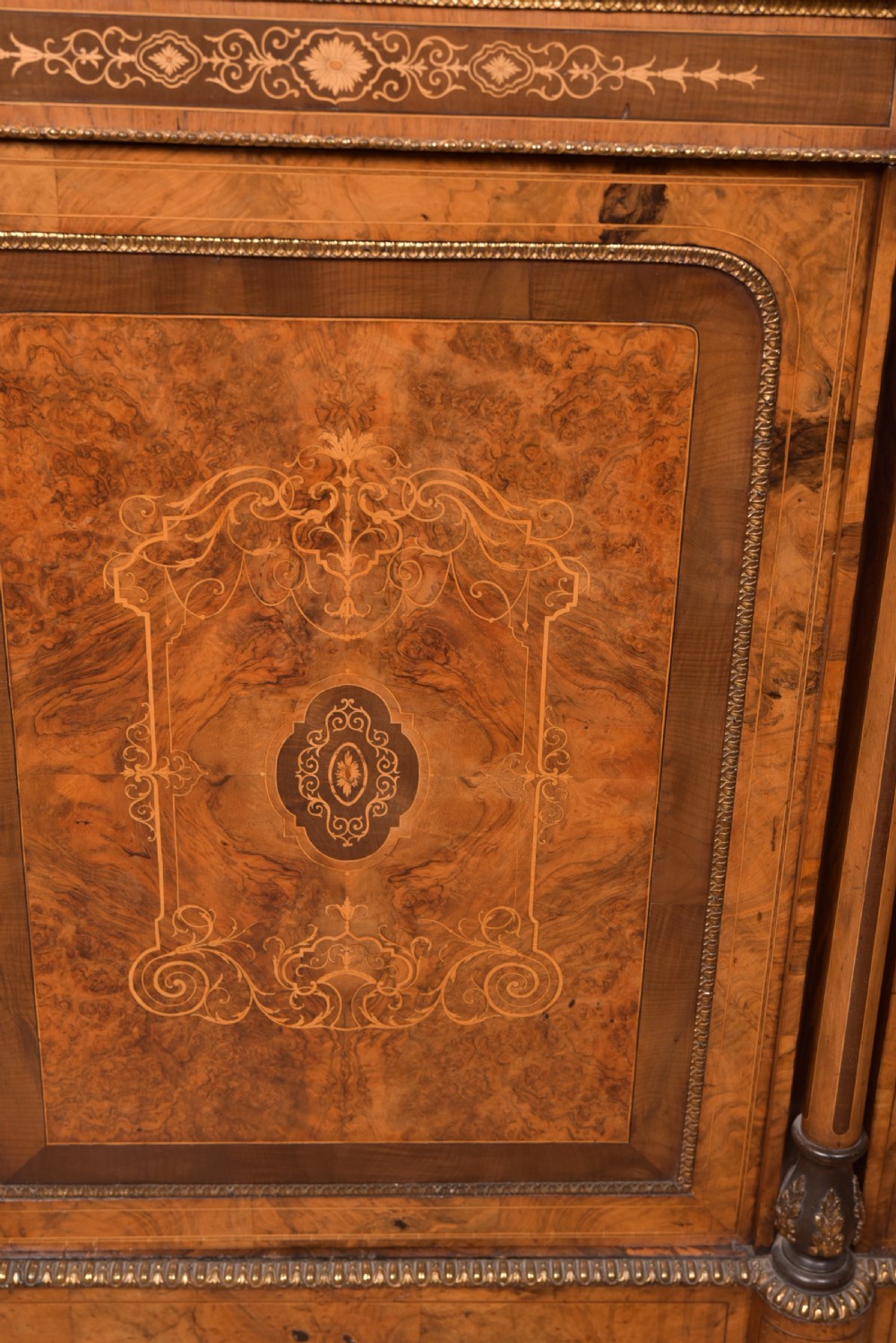Victorian Walnut Credenza / Display Cabinet View XIV