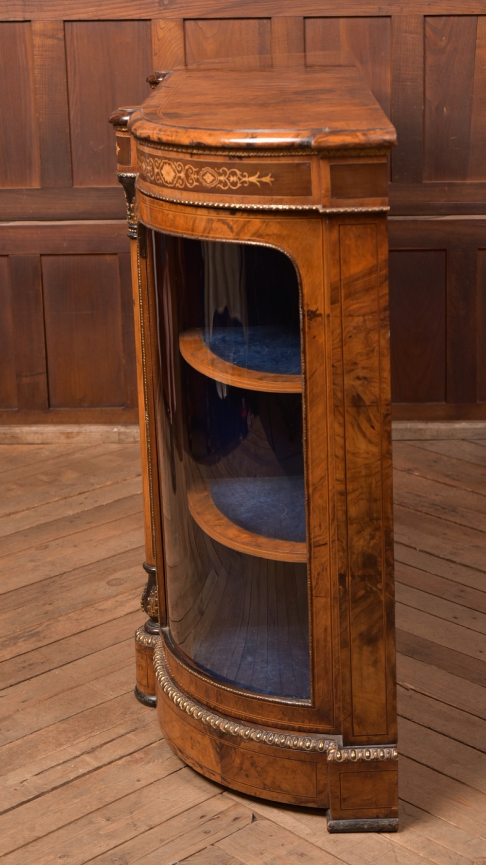 Victorian Walnut Credenza / Display Cabinet View XV