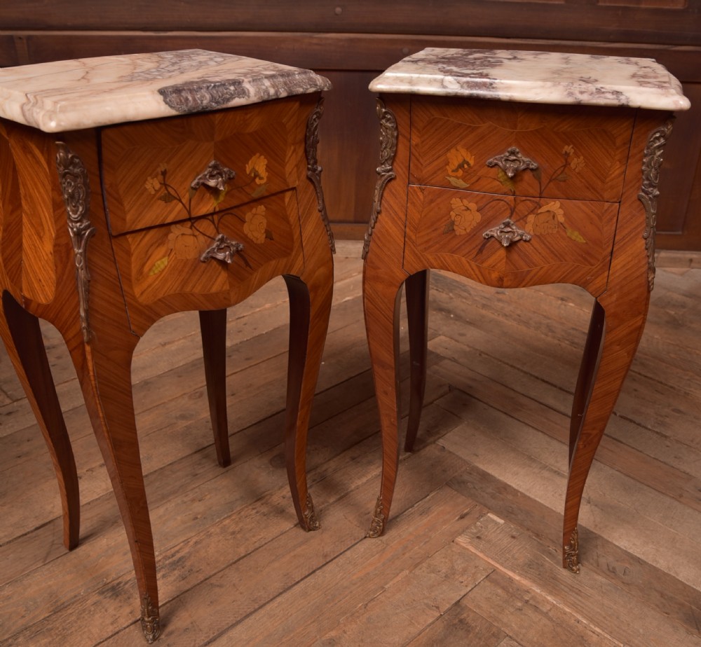Pair of Marble Top Bedside Cabinets View IV