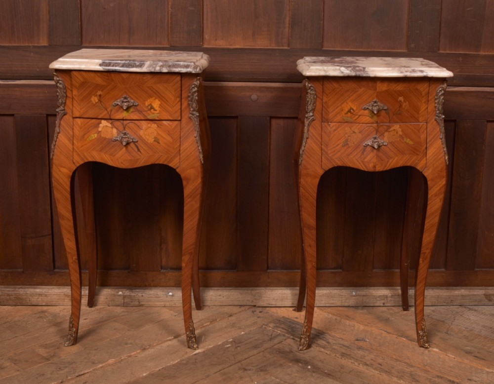Pair of Marble Top Bedside Cabinets View V