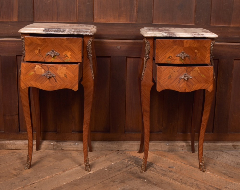 Pair of Marble Top Bedside Cabinets View VII