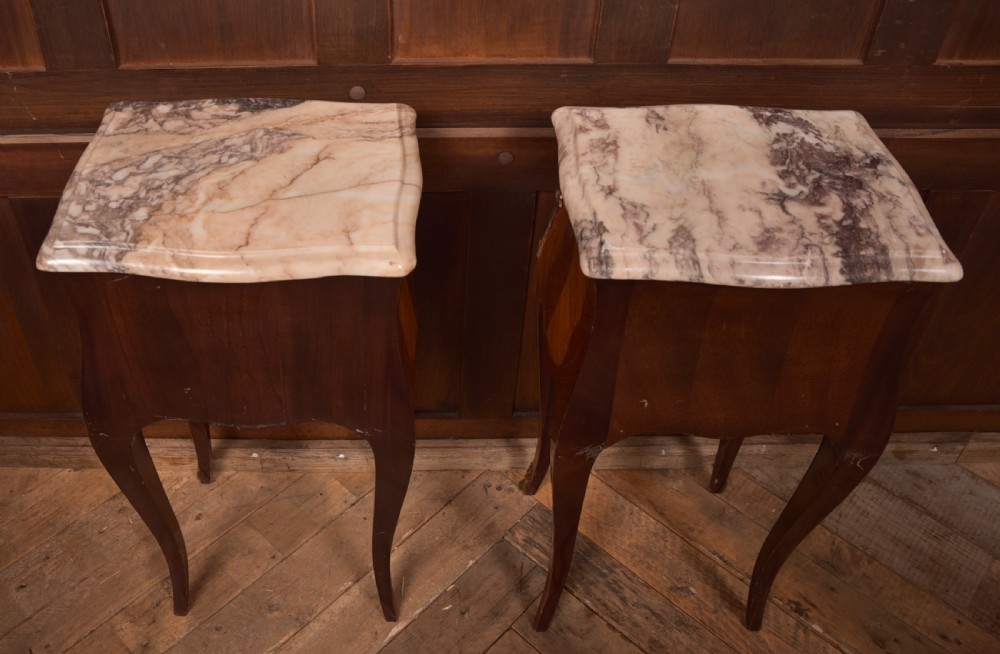 Pair of Marble Top Bedside Cabinets View XII