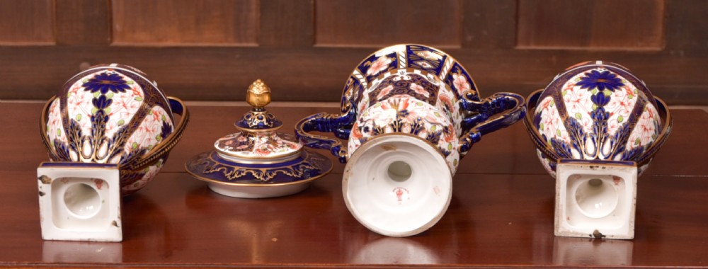 Set of 3  Royal Crown Derby Imari Vases View VII