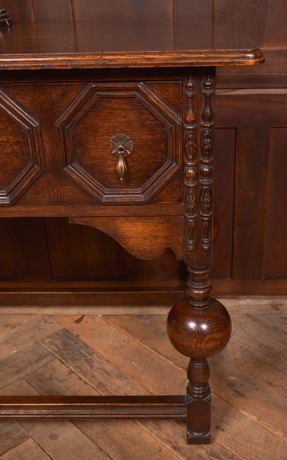 Edwardian Oak Jacobean Side Table View II