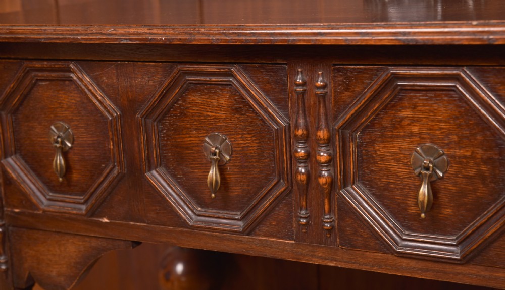 Edwardian Oak Jacobean Side Table View IV