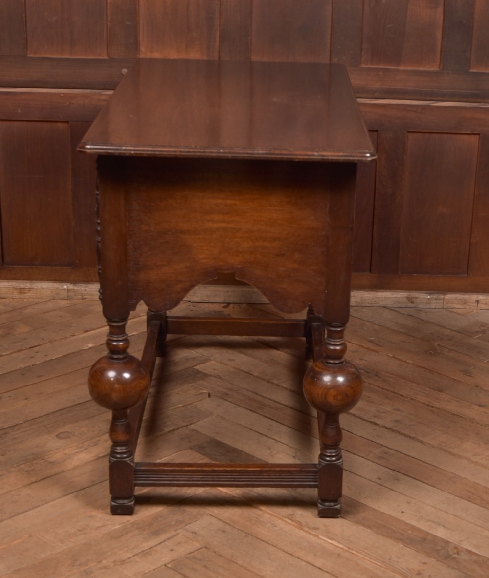 Edwardian Oak Jacobean Side Table View IX